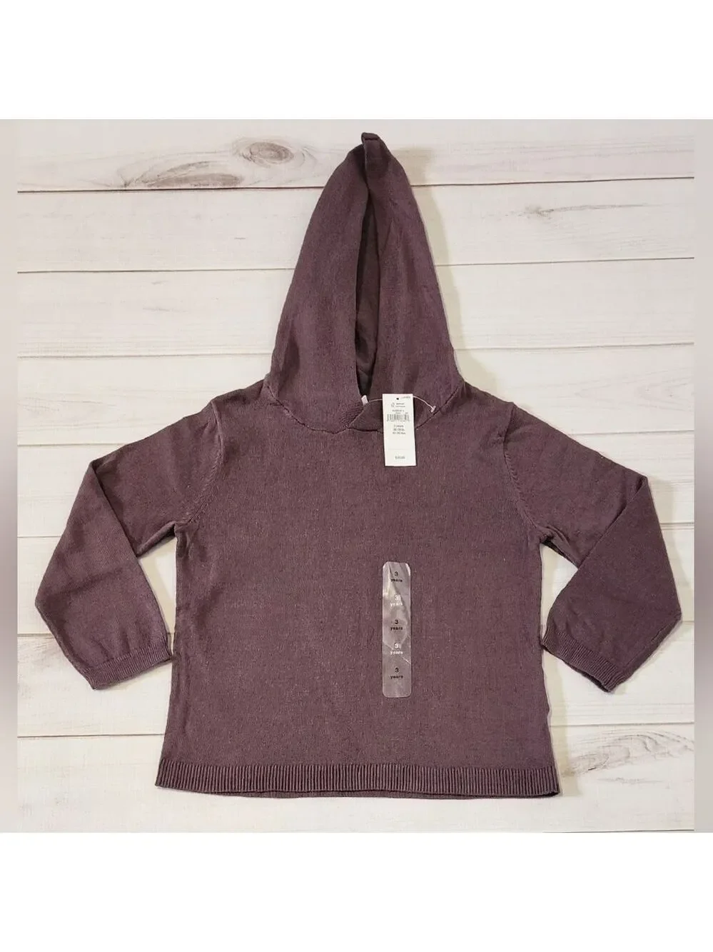 Baby Gap Hooded Plum Sweater  Size 3 Years - New With Tags